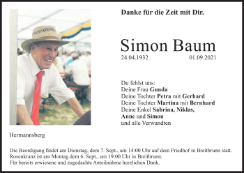 Anzeige von Simon Baum von MGO