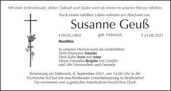 Anzeige von Susanne Geuß von MGO