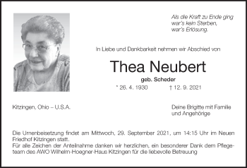 Anzeige von Thea Neubert von MGO
