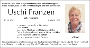 Anzeige von Uschi Franzen von MGO