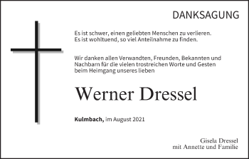 Anzeige von Werner Dressel von MGO