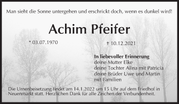 Anzeige von Achim Pfeifer von MGO