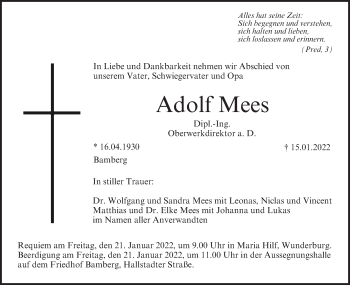 Anzeige von Adolf Mees von MGO