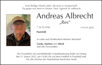 Anzeige von Andreas Albrecht von MGO