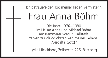 Anzeige von Anna Böhm von MGO