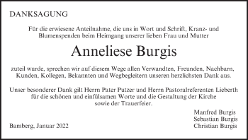 Anzeige von Anneliese Burgis von MGO