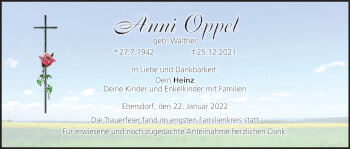Anzeige von Anni Oppel von MGO