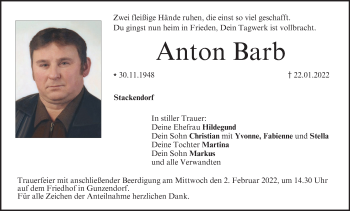 Anzeige von Anton Barb von MGO
