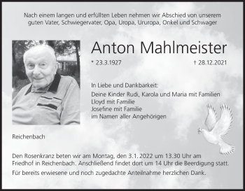 Anzeige von Anton Mahlmeister von MGO