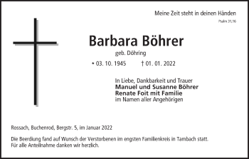 Anzeige von Barbara Böhrer von MGO