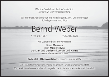 Anzeige von Bernd Weber von MGO