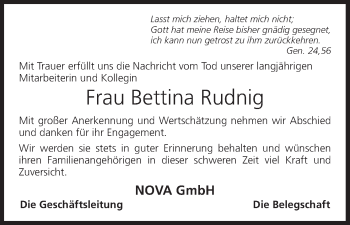Anzeige von Bettina Rudnig von MGO