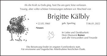 Anzeige von Brigitte Kälbly von MGO