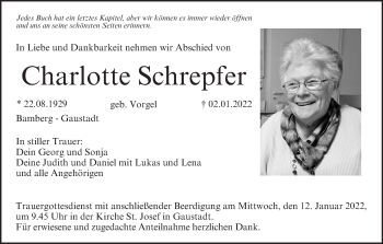 Anzeige von Charlotte Schrepfer von MGO