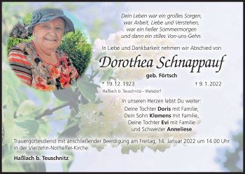 Anzeige von Dorothea Schnappauf von MGO