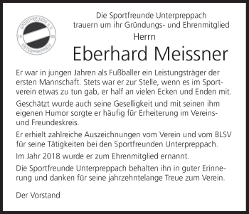 Anzeige von Eberhard Meissner von MGO