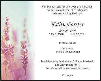 Anzeige von Editfi Förster von MGO