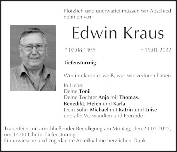 Anzeige von Edwin Kraus von MGO