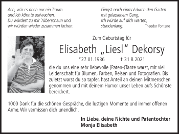 Anzeige von Elisabeth Dekorsy von MGO