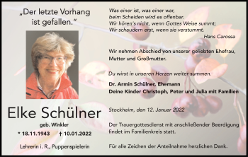 Anzeige von Elke Schülner von MGO