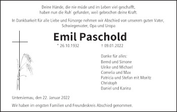 Anzeige von Emil Paschold von MGO