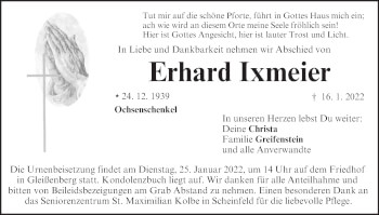 Anzeige von Erhard Ixmeier von MGO