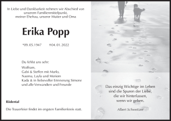Anzeige von Erika Popp von MGO