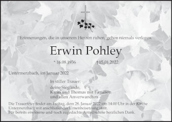 Anzeige von Erwin Pohley von MGO