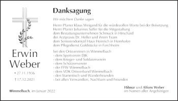 Anzeige von Erwin Weber von MGO