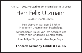 Anzeige von Felix Utzmann von MGO