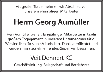 Anzeige von Georg Aumüller von MGO
