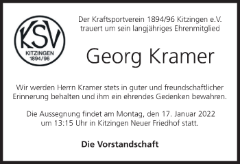 Anzeige von Georg Kramer von MGO