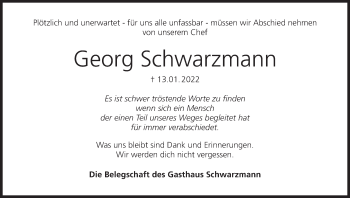 Anzeige von Georg Schwarzmann von MGO