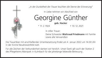 Anzeige von Georgine Günther von MGO