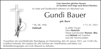 Anzeige von Gundi Bauer von MGO