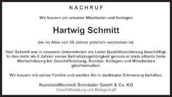 Anzeige von Hartwig Schmitt von MGO