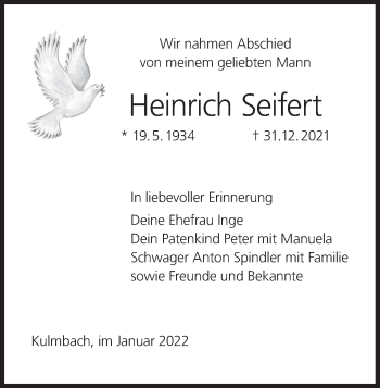 Anzeige von Heinrich Seifert von MGO