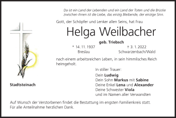 Anzeige von Helga Weilbacher von MGO