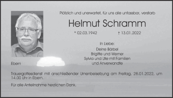 Anzeige von Helmut Schramm von MGO
