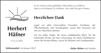 Anzeige von Herbert Häfner von MGO