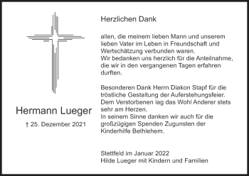 Anzeige von Hermann Lueger von MGO