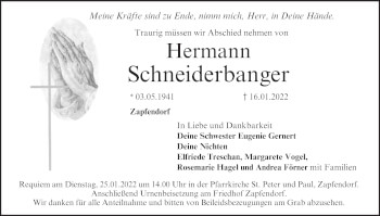 Anzeige von Hermann Schneiderbanger von MGO