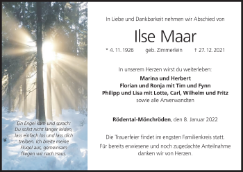 Anzeige von Ilse Maar von MGO