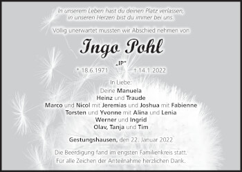 Anzeige von Ingo Pohl von MGO