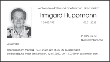 Anzeige von Irmgard Huppmann von MGO