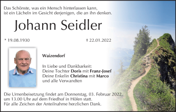 Anzeige von Johann Seidler von MGO