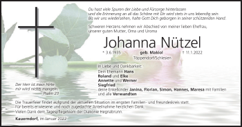Anzeige von Johanna Nützel von MGO