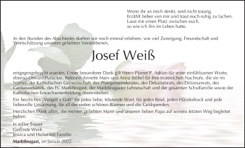 Anzeige von Josef Weiß von MGO