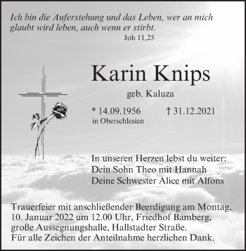 Anzeige von Karin Knips von MGO