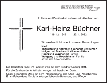 Anzeige von Karl-Heinz Büchner von MGO